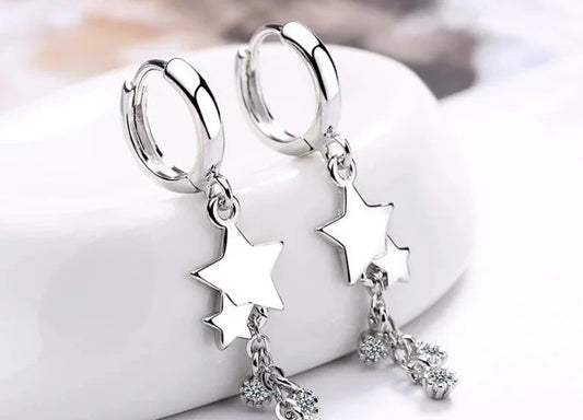 Selena- Sterling Silver Dangly Earrings