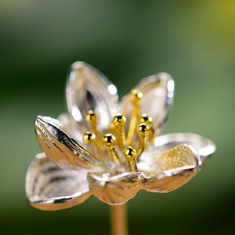 Lily- Lotus flower earrings in Sterling Silver