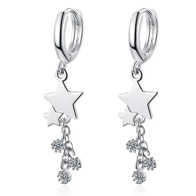 Selena- Sterling Silver Dangly Earrings