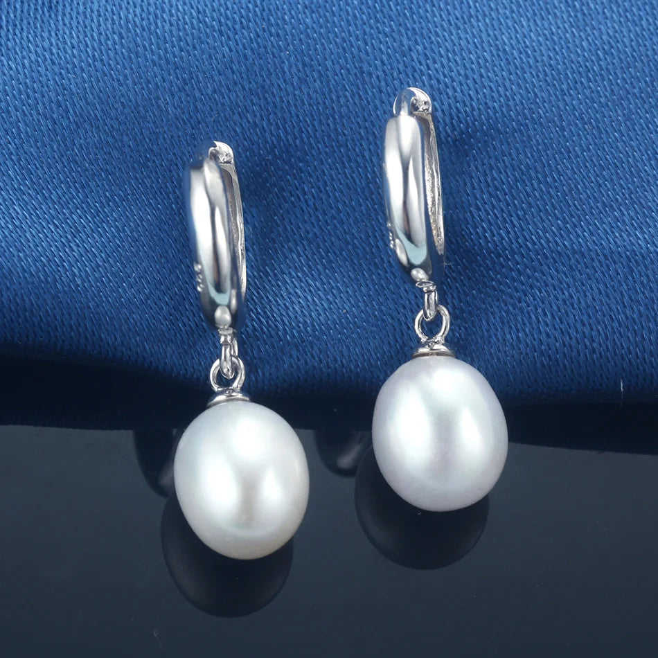 Holly- Natural Fresh Water Pearl Earrings in Sterling Silver