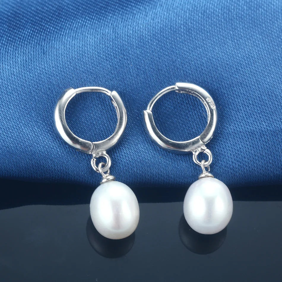 Holly- Natural Fresh Water Pearl Earrings in Sterling Silver