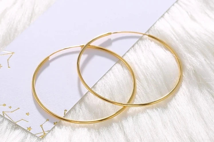 Amy-Sterling Silver hoop earrings 1.2mm thick