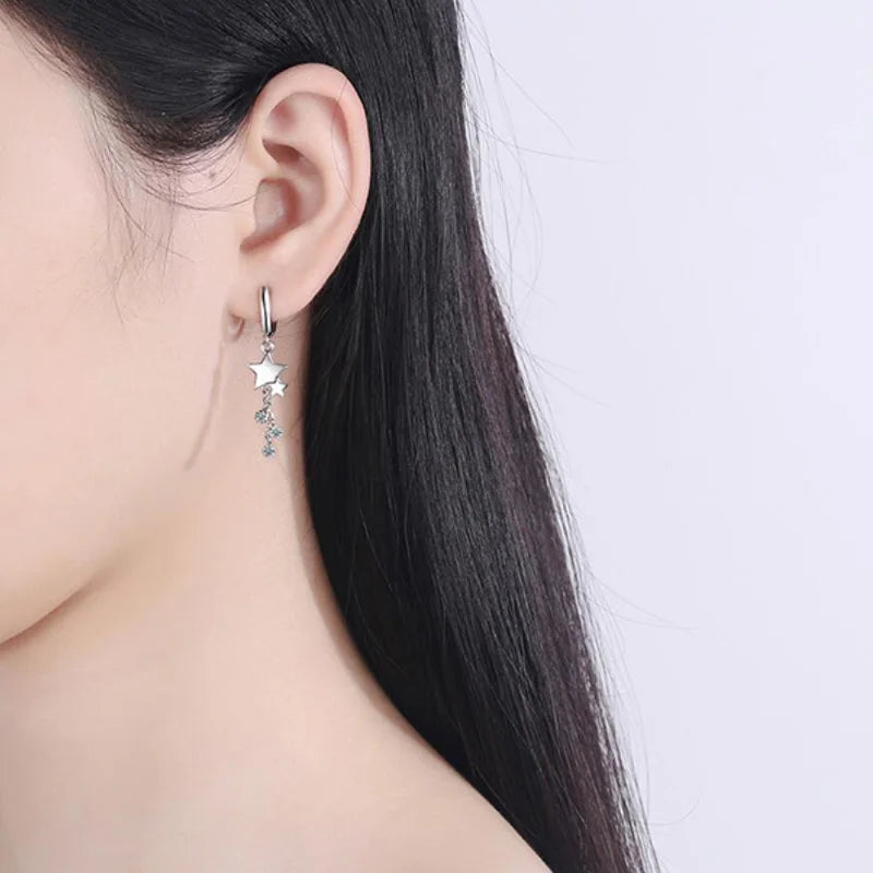 Selena- Sterling Silver Dangly Earrings