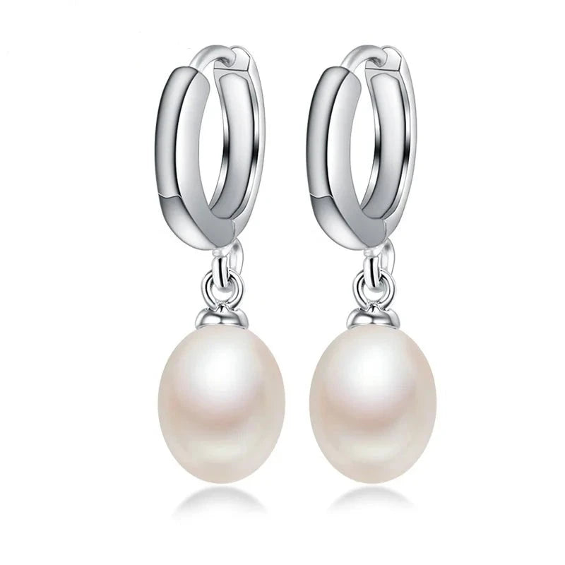 Holly- Natural Fresh Water Pearl Earrings in Sterling Silver