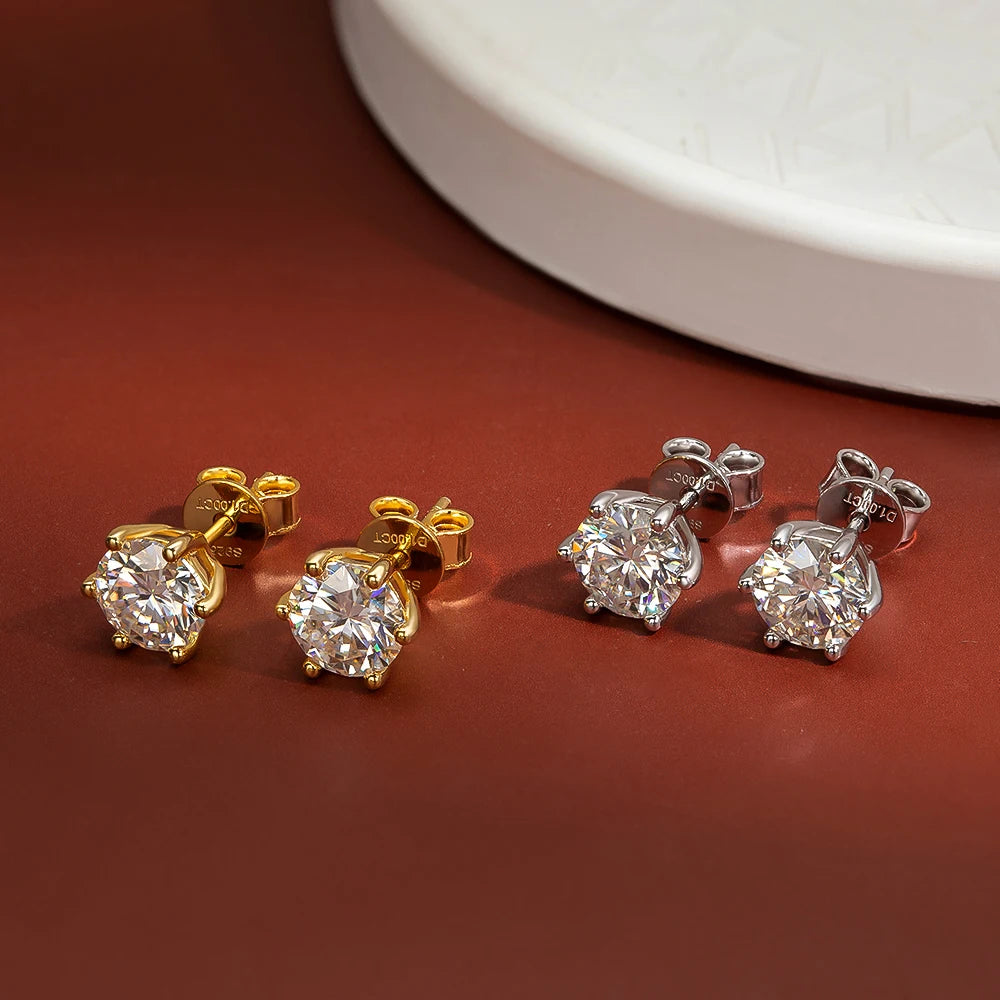 MOISSANITE COLLECTION: Emma- 2 carat moissanite earrings in sterling silver