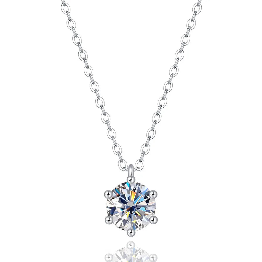 MOISSANITE COLLECTION: Helena- 1ct Moissanite Pendant necklace in Sterling Silver