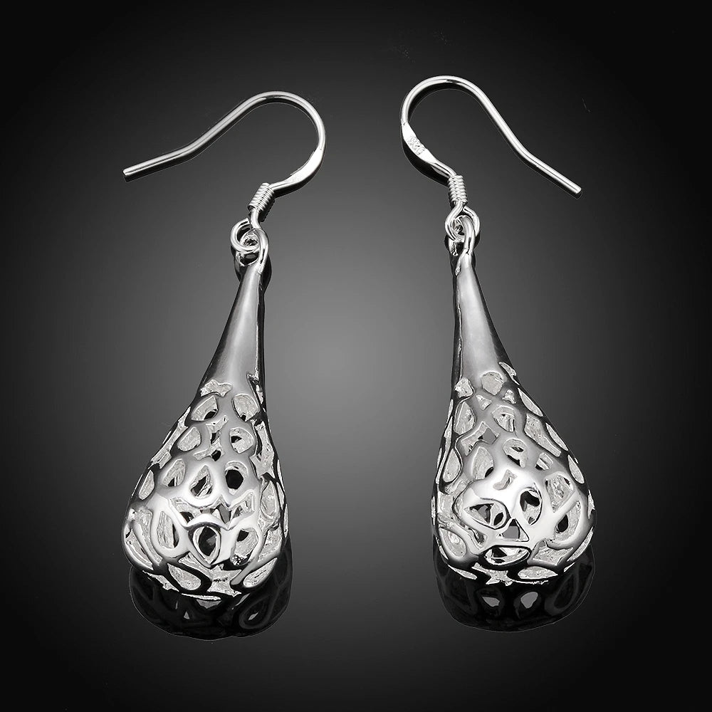 Louise-Drop pattern earrings in Sterling Silver