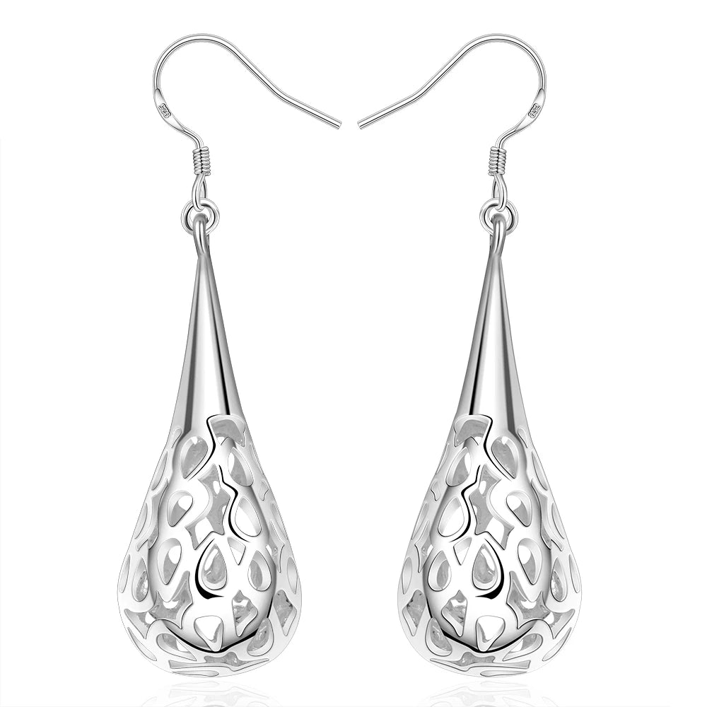 Louise-Drop pattern earrings in Sterling Silver