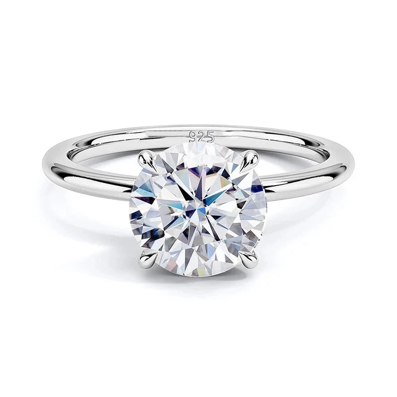 MOISSANITE COLLECTION: Eva- Moissanite ring in Sterling Silver, Gold Plated (White, Rose and Yellow gold options)