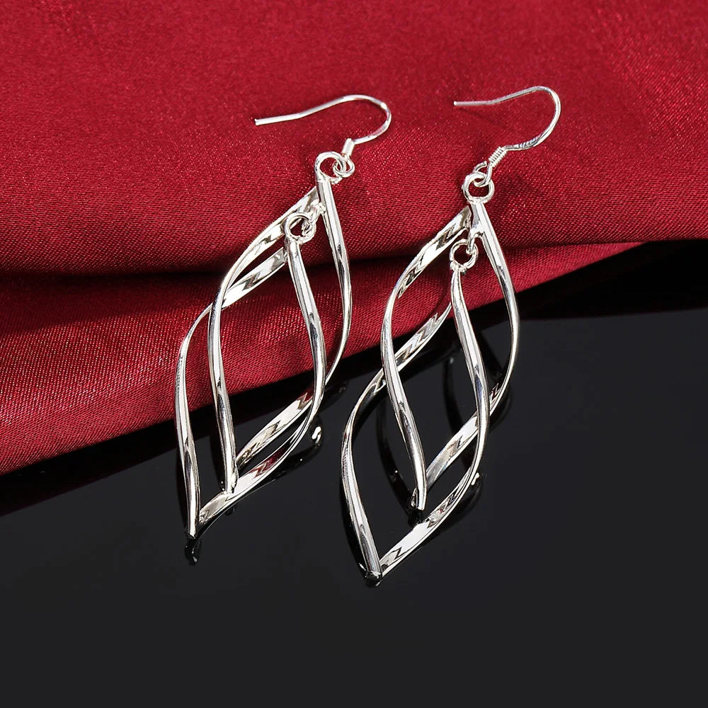 Harper- Sterling Silver drop twist earrings