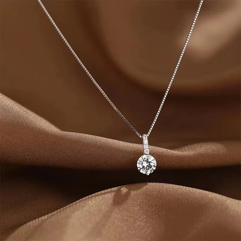 Emily- Cubic Zirconia Necklace in Sterling Silver, Gold Plated