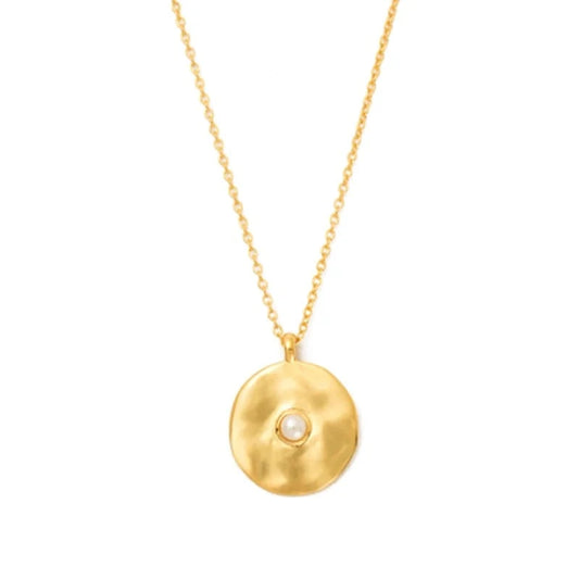 Eden- Pearl pendant necklace in Sterling Silver, Gold Plated