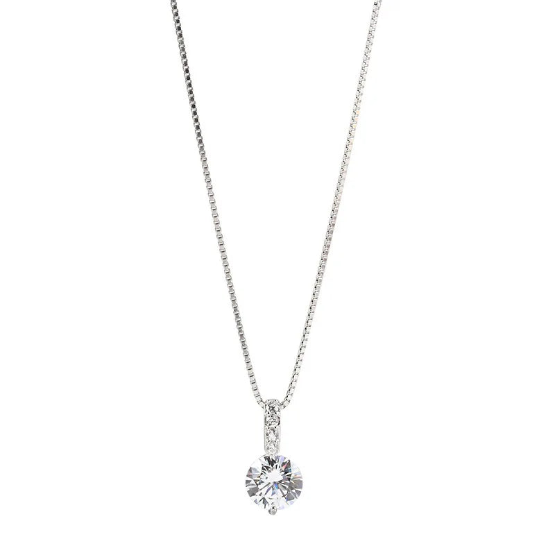 Emily- Cubic Zirconia Necklace in Sterling Silver, Gold Plated