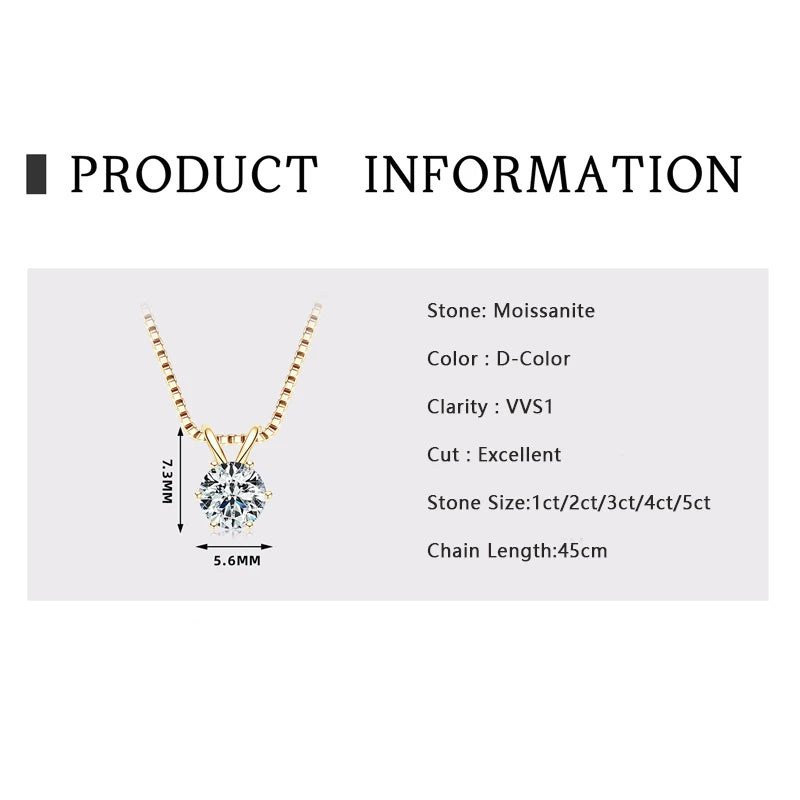 MOISSANITE COLLECTION: Sarah- Moissanite pendant necklace in Sterling Silver, Gold Plated