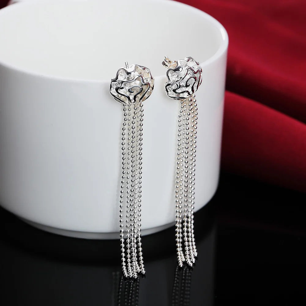 Ella- Flower earrings, ring, necklace and bracelet in Sterling Silver