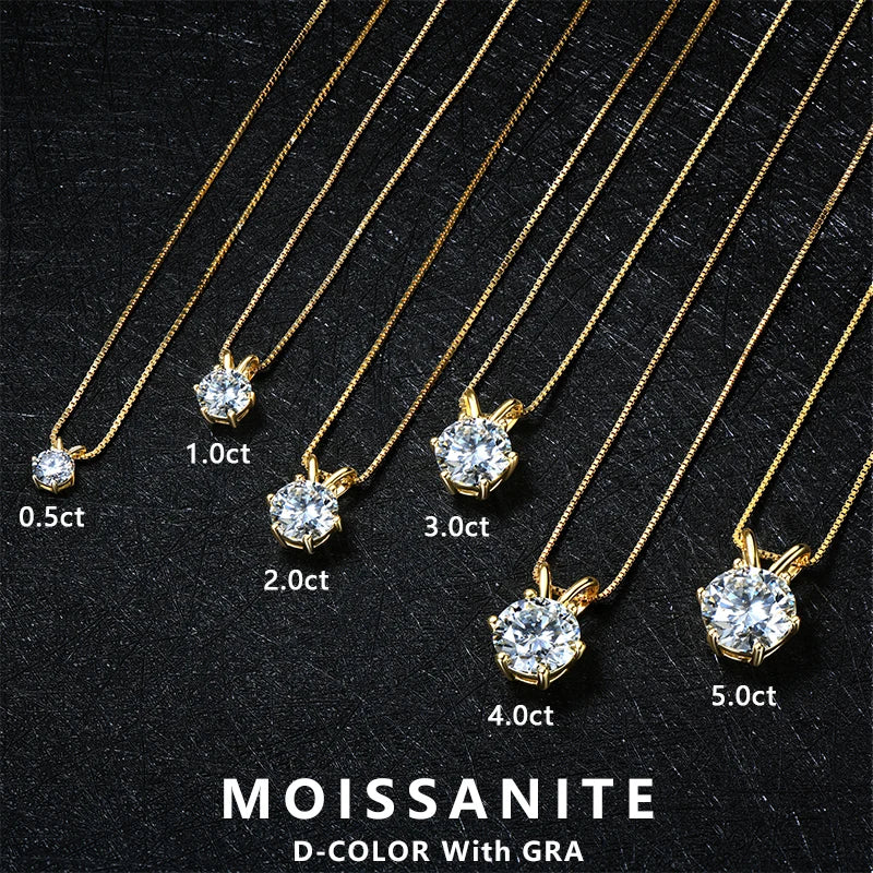 MOISSANITE COLLECTION: Sarah- Moissanite pendant necklace in Sterling Silver, Gold Plated