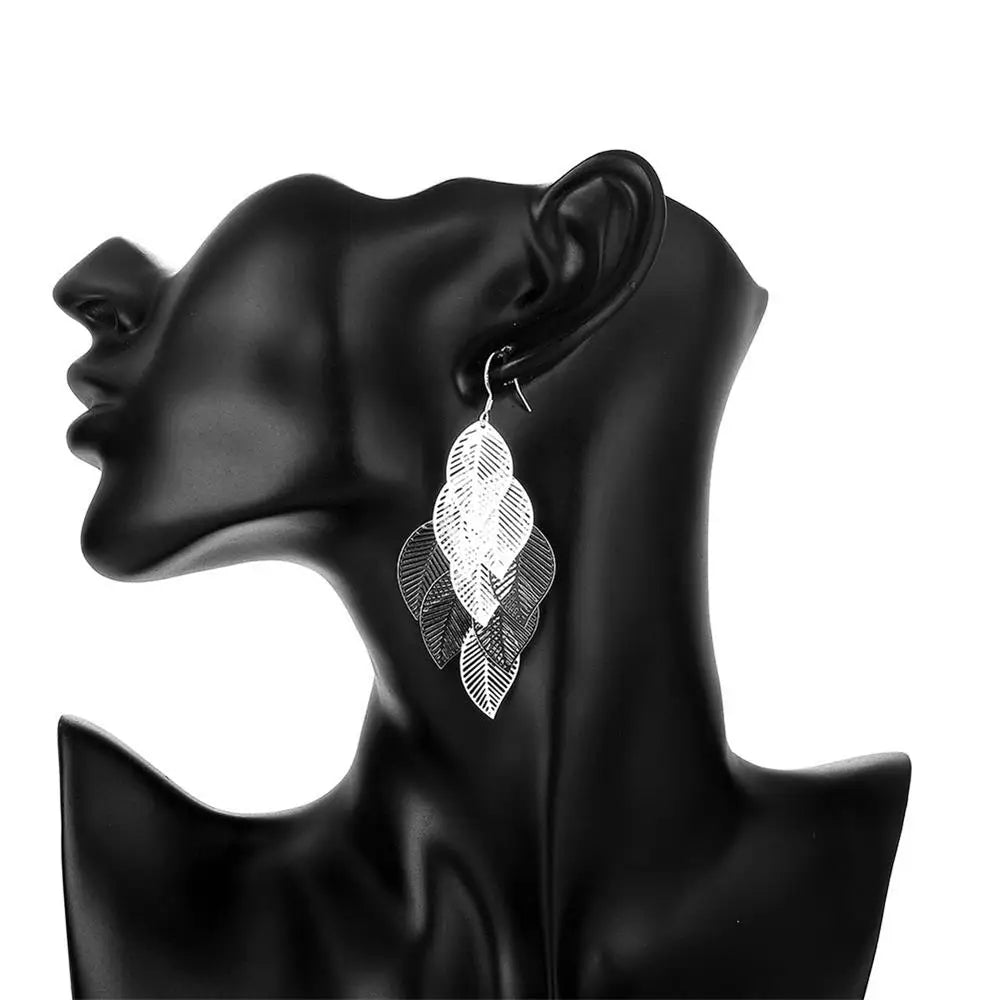 Leah- Leaf drop Sterling Silver Earrings