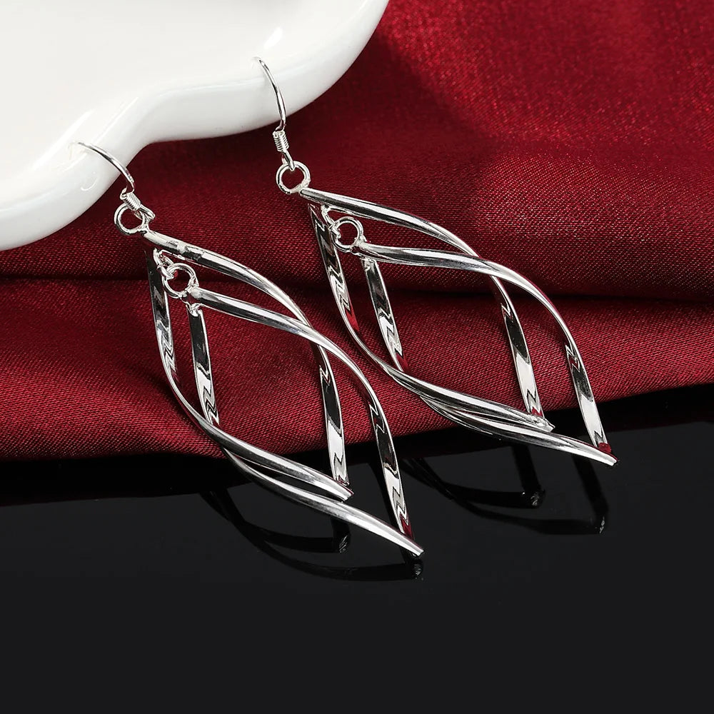 Harper- Sterling Silver drop twist earrings