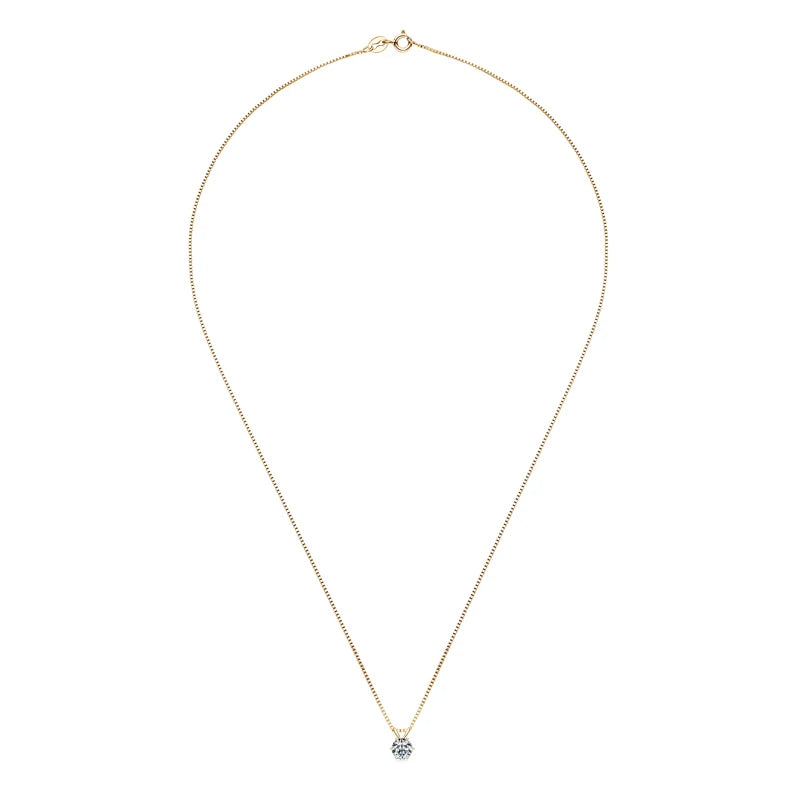 MOISSANITE COLLECTION: Sarah- Moissanite pendant necklace in Sterling Silver, Gold Plated