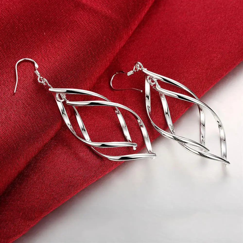 Harper- Sterling Silver drop twist earrings