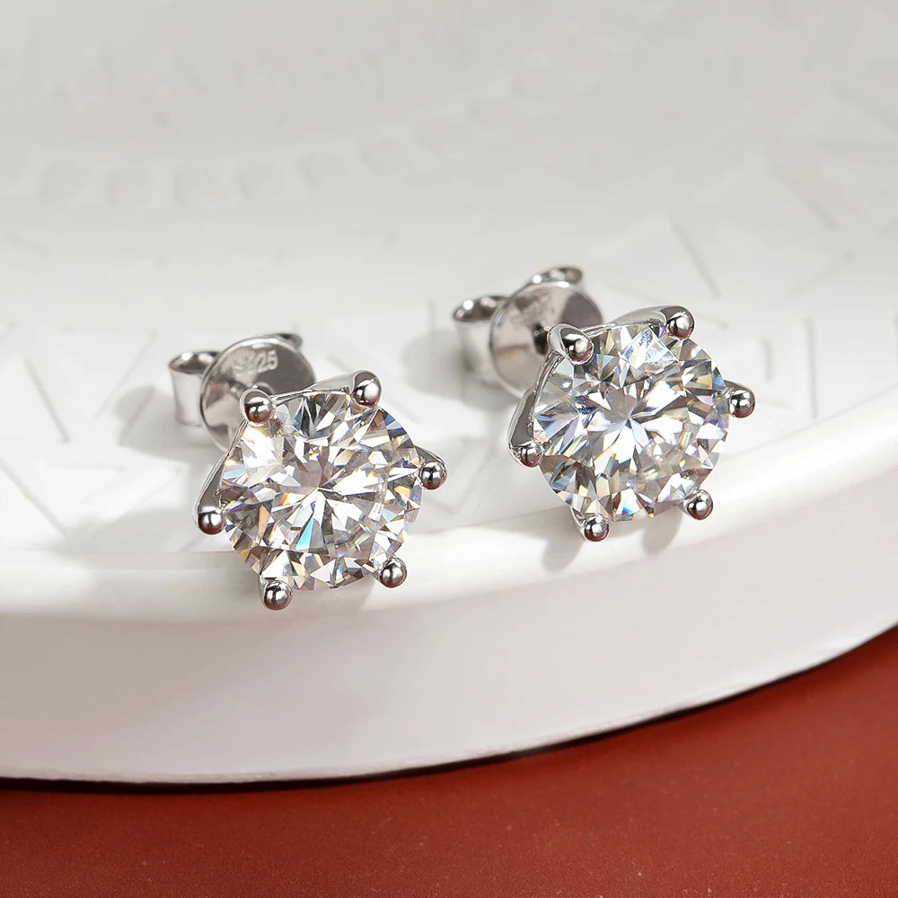 MOISSANITE COLLECTION: Emma- 2 carat moissanite earrings in sterling silver