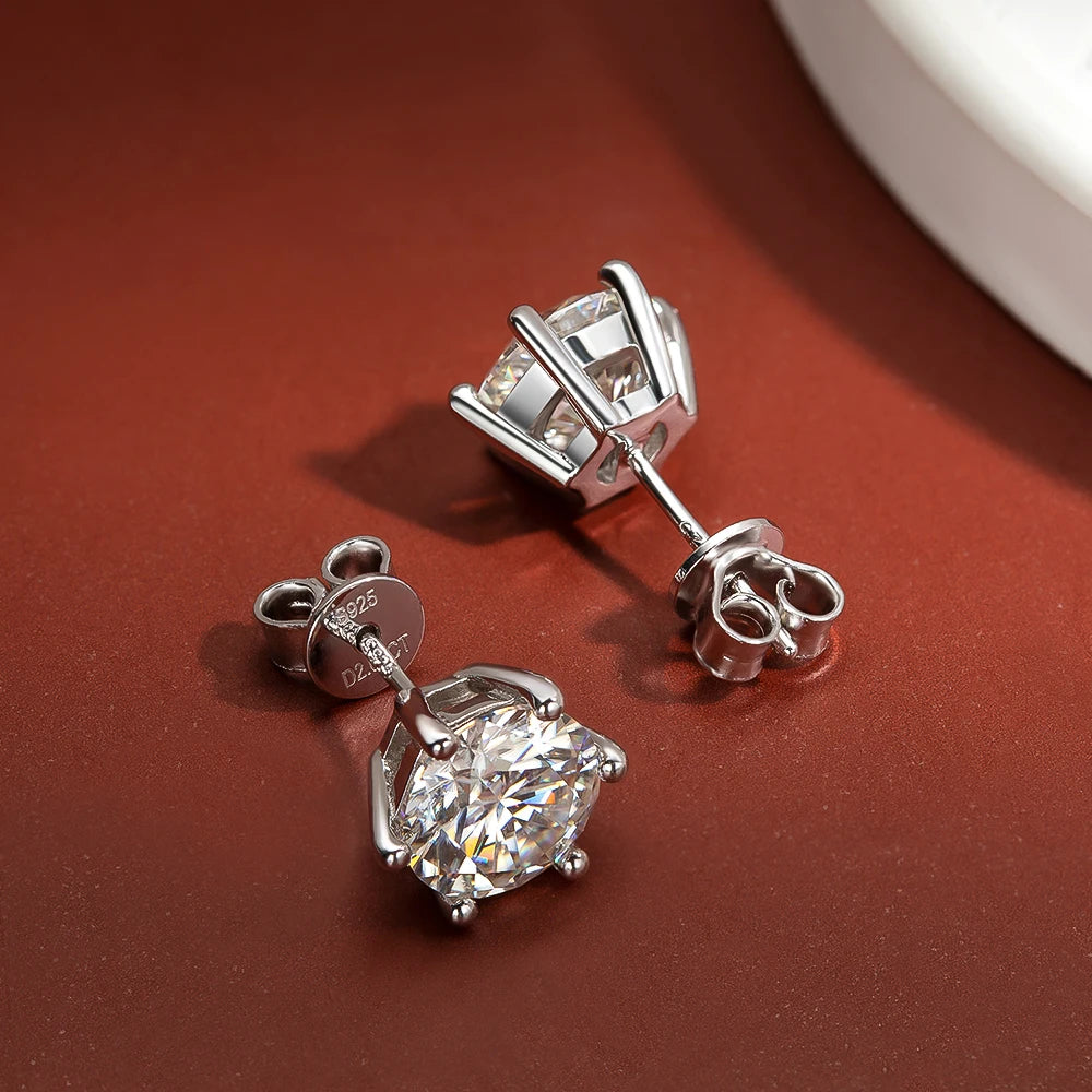 MOISSANITE COLLECTION: Emma- 2 carat moissanite earrings in sterling silver