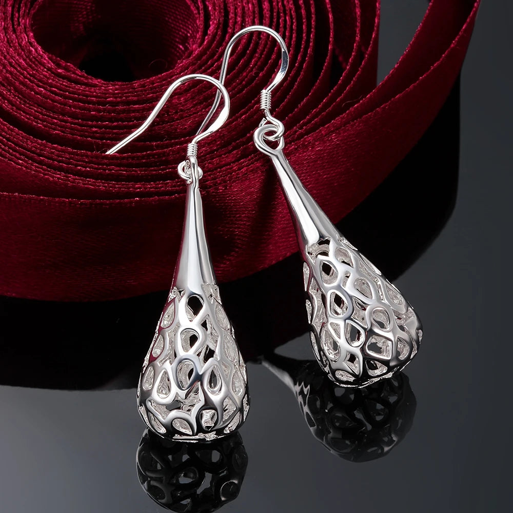 Louise-Drop pattern earrings in Sterling Silver