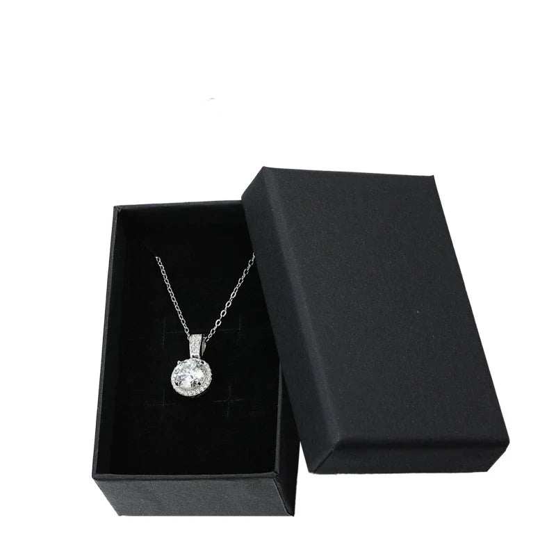 MOISSANITE COLLECTION: Petra-Moissanite pendant with chain set in Sterling Silver